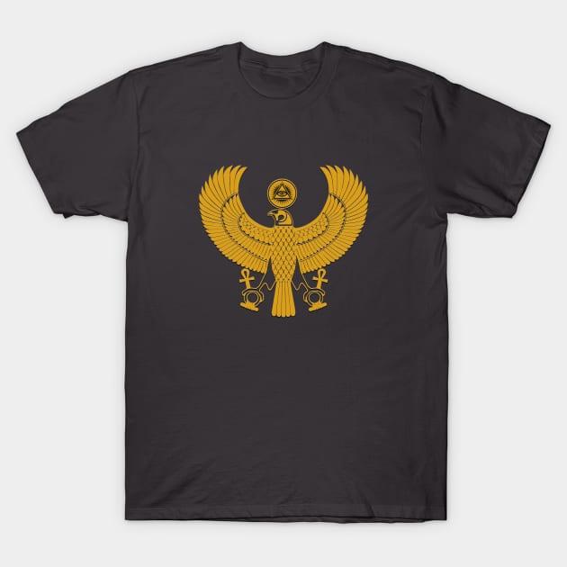 Golden Rising Phoenix Bird - Spirit Bird T-Shirt by Whites Designs